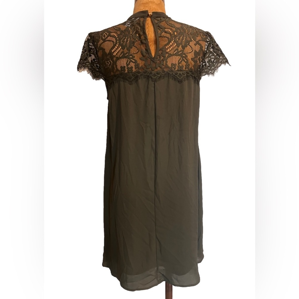 NWOT Decree Green Lace Cap Sleeve Babydoll Dress M - Picture 5 of 9